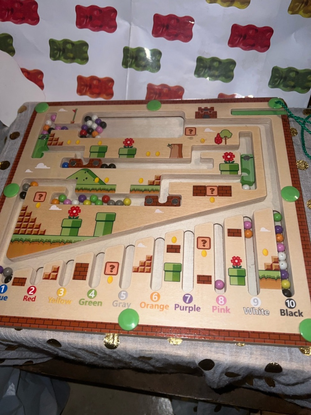 Wooden Marble Maze Game - Color Sorting Super Mario Style
